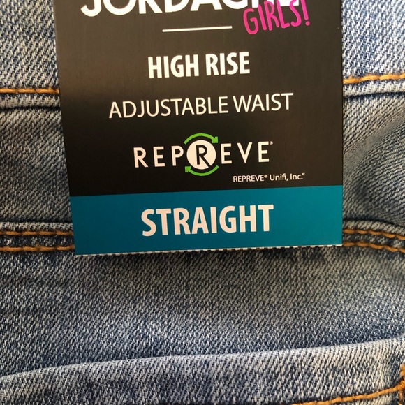 JORDACHE Girls High Rise Straight Distressed Jeans Size 12 Stonewashed New - Picture 7 of 11